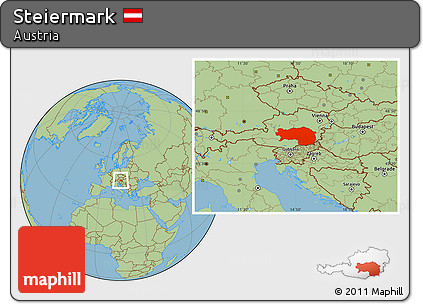 Savanna Style Location Map of Steiermark