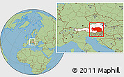 Savanna Style Location Map of Steiermark, highlighted country, within the entire country