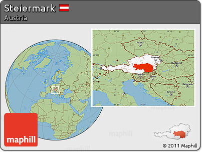 Savanna Style Location Map of Steiermark, highlighted country