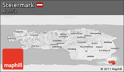 Gray Panoramic Map of Steiermark, single color outside
