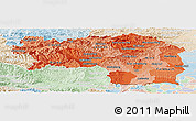 Political Shades Panoramic Map of Steiermark, lighten