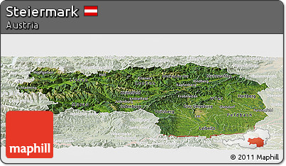 Satellite Panoramic Map of Steiermark, lighten