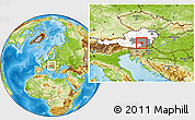 Physical Location Map of Voitsberg, highlighted country, highlighted parent region