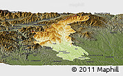 Physical Panoramic Map of Wiez, darken