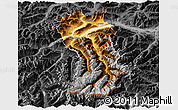Physical 3D Map of Imst, darken, desaturated