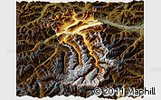 Physical 3D Map of Imst, darken
