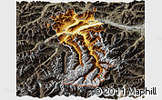 Physical 3D Map of Imst, darken, semi-desaturated