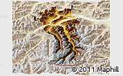 Physical 3D Map of Imst, lighten