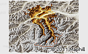 Physical 3D Map of Imst, lighten, semi-desaturated