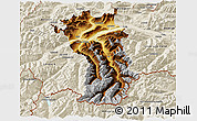 Physical 3D Map of Imst, shaded relief outside