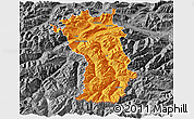 Political 3D Map of Imst, desaturated