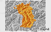 Political 3D Map of Imst, lighten, desaturated