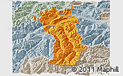Political 3D Map of Imst, lighten, semi-desaturated