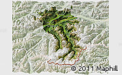 Satellite 3D Map of Imst, lighten