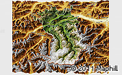 Satellite 3D Map of Imst, physical outside