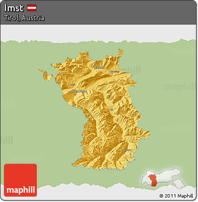 Savanna Style 3D Map of Imst, single color outside