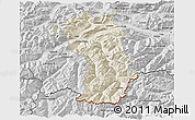 Shaded Relief 3D Map of Imst, desaturated