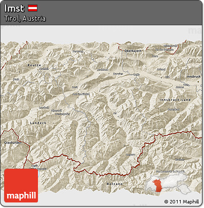 Shaded Relief 3D Map of Imst