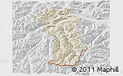Shaded Relief 3D Map of Imst, lighten, desaturated