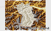 Shaded Relief 3D Map of Imst, physical outside