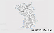 Silver Style 3D Map of Imst, single color outside