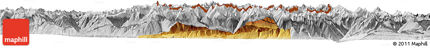 Physical Horizon Map of Imst, lighten, desaturated