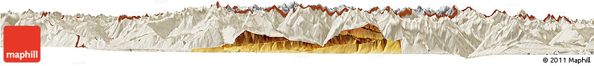 Physical Horizon Map of Imst, shaded relief outside