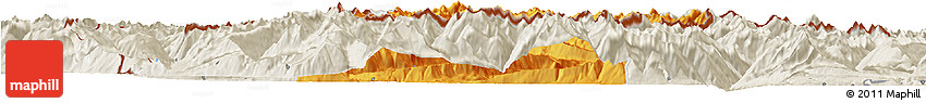 Political Horizon Map of Imst, shaded relief outside