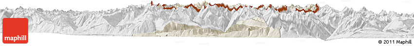 Shaded Relief Horizon Map of Imst, lighten, desaturated