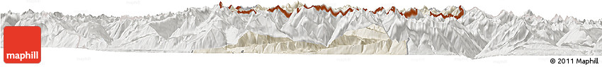 Shaded Relief Horizon Map of Imst, lighten, semi-desaturated
