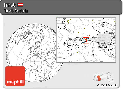 Blank Location Map of Imst, highlighted country