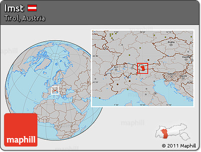 Gray Location Map of Imst