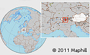Gray Location Map of Imst, highlighted country, highlighted parent region