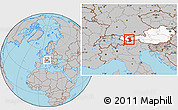 Gray Location Map of Imst, highlighted country