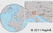 Gray Location Map of Imst, highlighted parent region, within the entire country