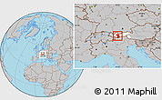 Gray Location Map of Imst, highlighted parent region
