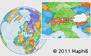 Political Location Map of Imst, highlighted country, highlighted parent region