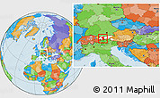 Political Location Map of Imst, highlighted parent region, within the entire country