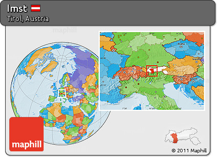 Political Location Map of Imst, highlighted parent region