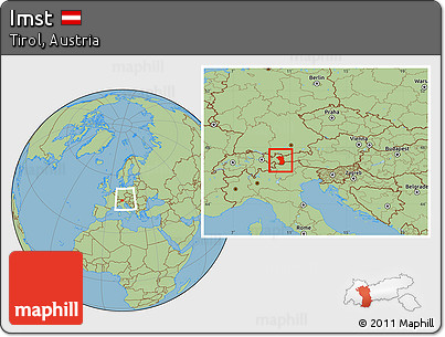 Savanna Style Location Map of Imst, within the entire country