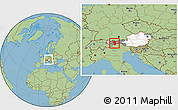 Savanna Style Location Map of Imst, highlighted country, highlighted parent region, within the entire country