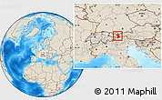 Shaded Relief Location Map of Imst