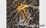 Physical Map of Imst, darken, semi-desaturated