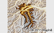Physical Map of Imst, lighten