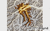 Physical Map of Imst, lighten, semi-desaturated