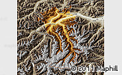 Physical Map of Imst, semi-desaturated