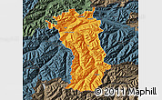 Political Map of Imst, darken, semi-desaturated