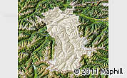 Shaded Relief Map of Imst, satellite outside