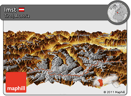 Physical Panoramic Map of Imst