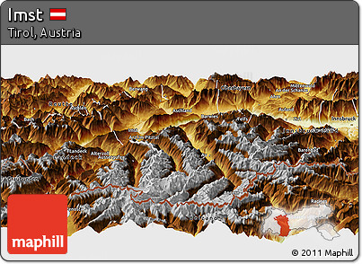Physical Panoramic Map of Imst
